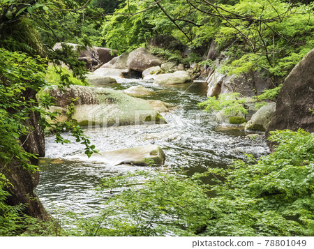 Shosenkyo, a scenic rocky monster stone in Kofu City, Yamanashi Prefecture 78801049