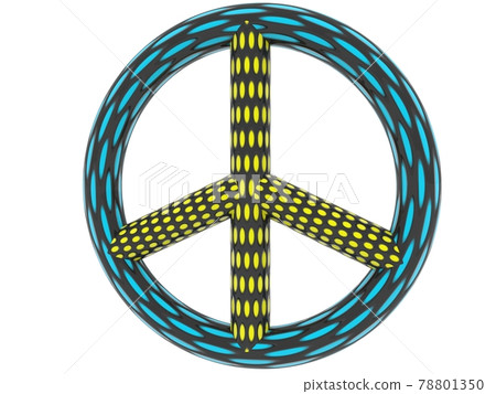 Peace sign from abstract material on white background Peace sign from abstract material on white background 78801350