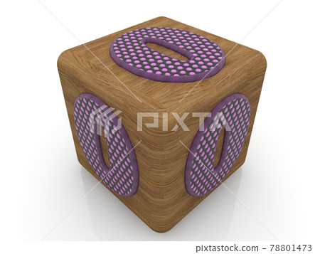 Wooden toy cube with numbers 0 on white background Wooden toy cube with numbers 0 on white background 78801473