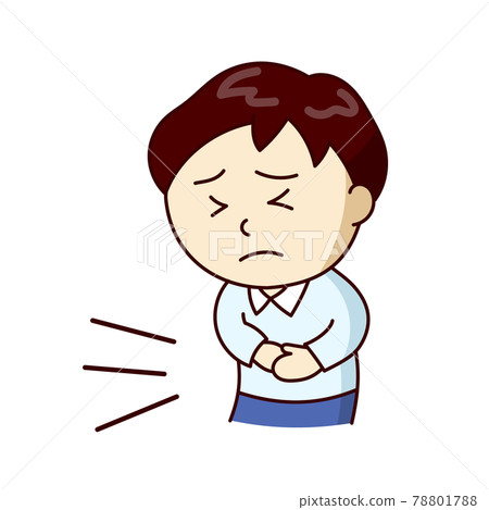 A man who seems to have a stomachache and suffers A man who seems to have a stomachache and suffers 78801788