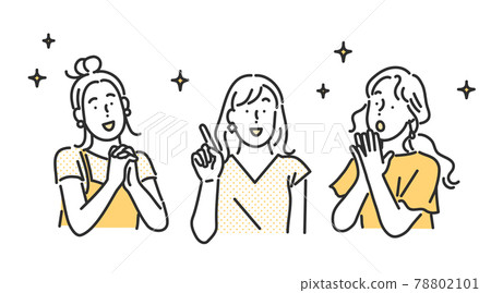 介紹給微笑女性和朋友的插圖素材 78802101