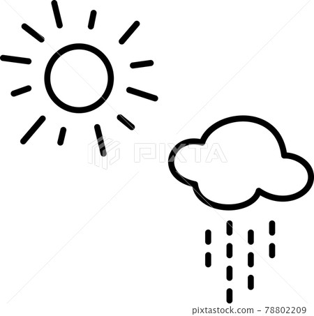 Sun and rain cloud icons 78802209