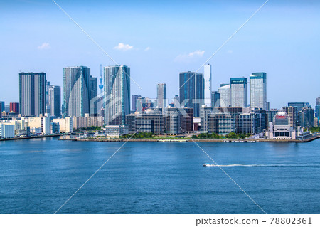 View of Japan's Tokyo cityscape, such as the Harumi flag = June 18, 2021 78802361