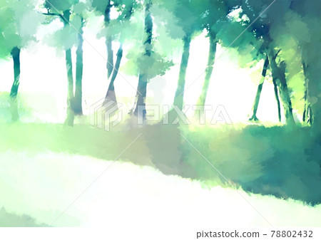 Landscape painting of a fantastic green promenade Landscape painting of a fantastic green promenade 78802432