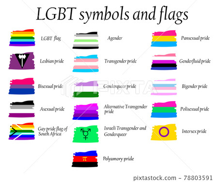 LGBT Official Pride Flag Collection, Lesbian, Gay, Bisexual and Transgender . Collection of Signs for People of Different Sexual Orientations. 78803591