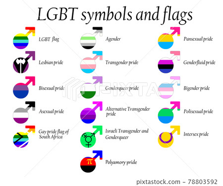LGBT Official Pride Flag Collection, Lesbian, Gay, Bisexual and Transgender . Collection of Signs for People of Different Sexual Orientations. LGBT Official Pride Flag Collection, Lesbian, Gay, Bisexual and Transgender . Collection of Signs for People of Different Sexual Orientations. 78803592