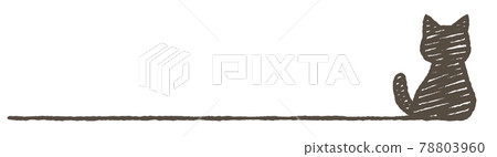 手繪蠟筆式貓線 78803960