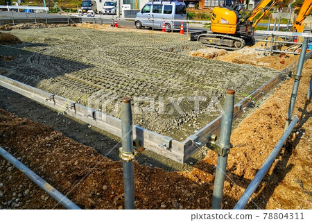 Foundation construction site for new homes 78804311
