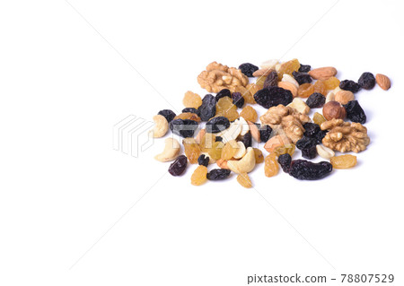 healthy food. nut mix isolated on white background. comey space 78807529