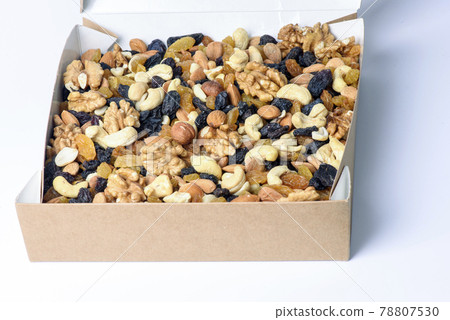healthy food. box with nuts on a white background healthy food. box with nuts on a white background 78807530