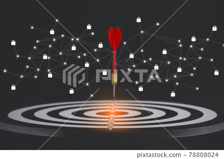 New Target and goal as concept, Close up shot of the dart arrow hit on bullseye, red dart arrow hitting in the target center of dartboard Target hit in the center, challenge in business marketing. New Target and goal as concept, Close up shot of the dart arrow hit on bullseye, red dart arrow hitting in the target center of dartboard Target hit in the center, challenge in business marketing. 78808024