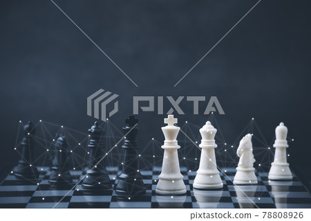 Business strategy competitive ideas concept with chess board game.Business competition, Fighting and confronting problems, threats from surrounding problems. Exhibited under the concept of games. 78808926