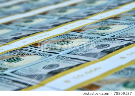 Top view of hundred dollar bills 78809127