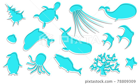 Underwater underwater fish shadow background illustration material 78809309
