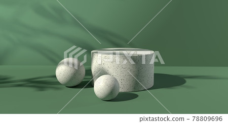 3D render of minimal podiums and geometric shapes with shadow of the tropical plants 3D render of minimal podiums and geometric shapes with shadow of the tropical plants 78809696