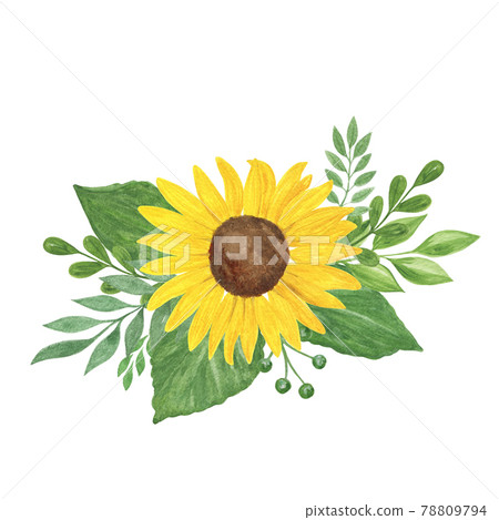 birds a bouquet of sunflowers Yellow Flowers Illustration DIY Wedding watering can The sun boho Sunflower watercolor clipart summer