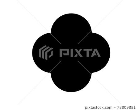 Black floret silhouette illustration material 78809881