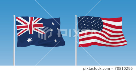 美國和澳大利亞國旗 78810296