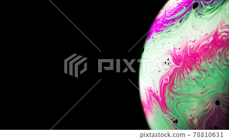 Colourful bubbles. Abstract galaxy background with globe planet earth in universe space with sunlight on dark background. Abstract colorful soap bubble. Colourful bubbles. Abstract galaxy background with globe planet earth in universe space with sunlight on dark background. Abstract colorful soap bubble. 78810631