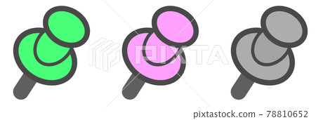 文具用品圖釘類型插圖 78810652