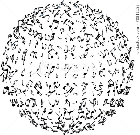 音符地球黑色精細 CG 插圖摳圖 78811152