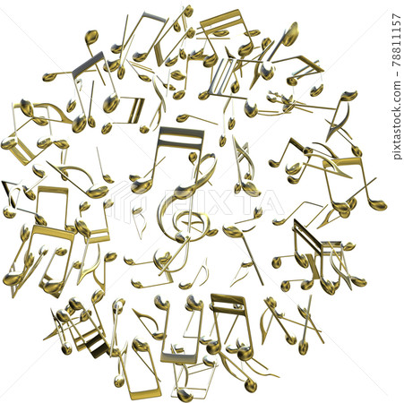 音符地球高音譜號金色大 CG 插圖鏤空 音符地球高音譜號金色大 CG 插圖鏤空 78811157