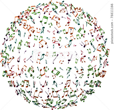 Musical note earth glass fine CG illustration cutout 78811166