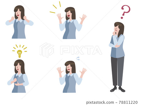 Female reaction set - Stock Illustration [78811220] - PIXTA