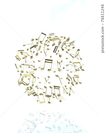 Musical note earth gold large CG illustration vertical 78811248