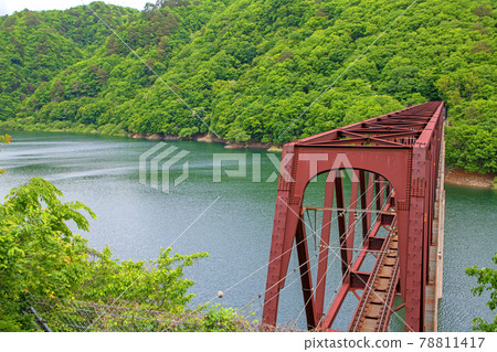 Scenery around Lake Ikari Yunishigawa Onsen Station Aizu Kinugawa Line Bridge Nikko City Scenery around Lake Ikari Yunishigawa Onsen Station Aizu Kinugawa Line Bridge Nikko City 78811417