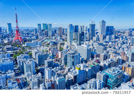 Tokyo 2020 scenery HDR observatory observatory bird's-eye view distant view daytime clear blue sky Tokyo 2020 scenery HDR observatory observatory bird's-eye view distant view daytime clear blue sky 78811957