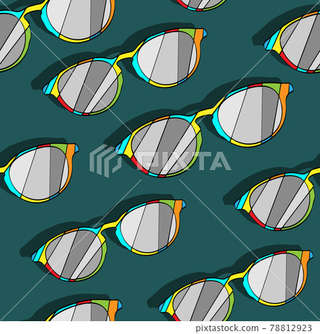 Set of man glasses on green. Seamless background. Set of man glasses on green. Seamless background. 78812923