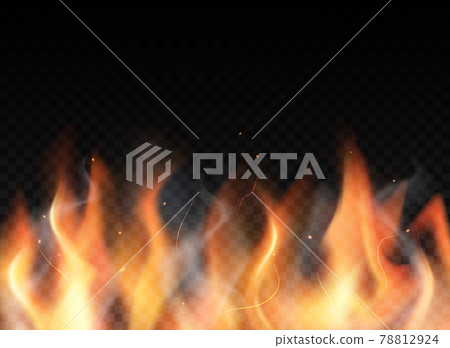 Fire flames on a black background. Fire flames on a black background. 78812924