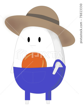 Egg in a straw hat 78813330