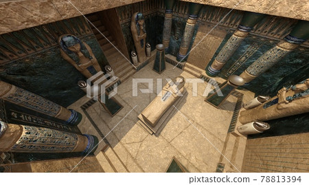 Pharaoh's tomb in the pyramid 3d illustration 78813394