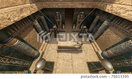 Pharaoh's tomb in the pyramid 3d illustration Pharaoh's tomb in the pyramid 3d illustration 78813395