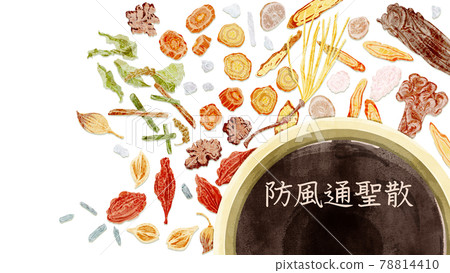 中草藥“波風書散”手繪水彩風格插畫 78814410