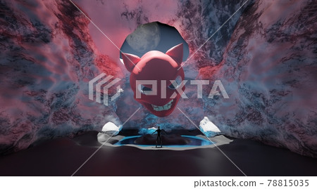 devil sitting on big rock devil sitting on big rock 78815035