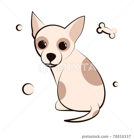 Cute Cartoon Vector Illustration icon of a Chihuahua puppy dog. It is flat design.	 78818337
