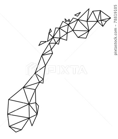 Polygonal Norway vector world map on white background. Polygonal Norway vector world map on white background. 78819105