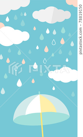 雨季天空背景插畫素材 78819150