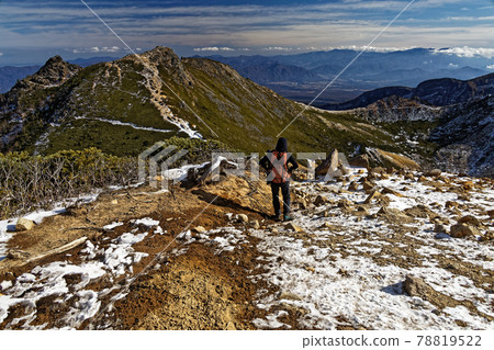從八嶽山脈/西天狗山看到的東天狗山脈和奧內布山脈 78819522