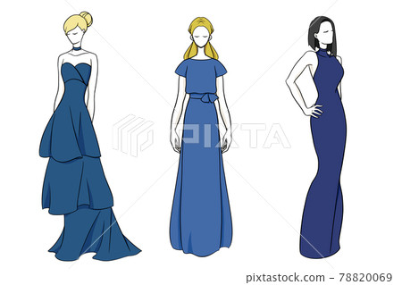 連衣裙 Lady Design 4 藍色 連衣裙 Lady Design 4 藍色 78820069