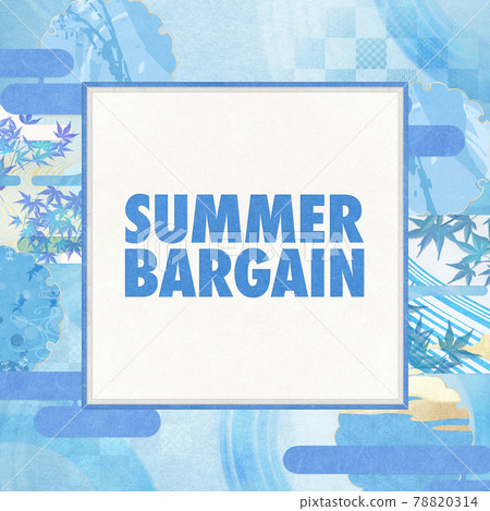 夏日特價 日式背景素材 清涼感 和紙 夏日 水紋 漣漪 插圖素材 圖庫