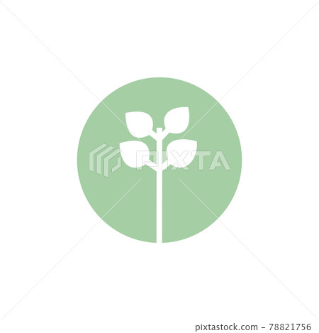 Seedling icon. Green growing tree on white 78821756