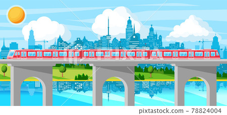Skytrain and Landscape with Cityscape. Skytrain and Landscape with Cityscape. 78824004