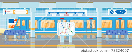 Empty Subway Station Interior. Empty Subway Station Interior. 78824007
