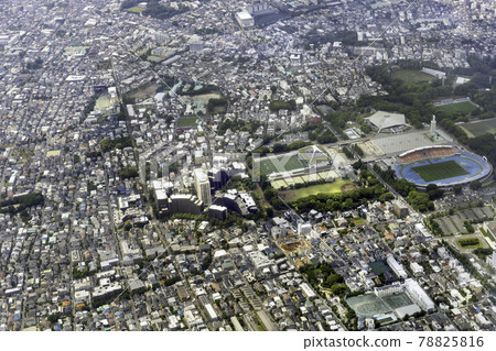 從目黑區柿木坂上空俯瞰駒澤奧林匹克公園附近 78825816