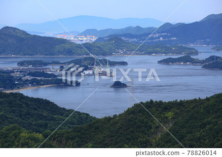 廣島縣尾道市瀨戶內海高宮山天文台的觀景與船隻 廣島縣尾道市瀨戶內海高宮山天文台的觀景與船隻 78826014