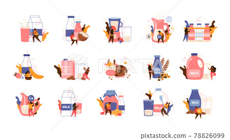 Milk Usage Flat Recolor Set 78826099